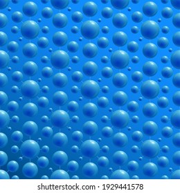 Abstract seamless background consisting of three-dimensional blue balls.
