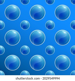 Abstract seamless background consisting of three-dimensional blue balls.