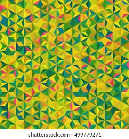 Abstract seamless background consisting of yellow, green triangles. Geometric design for business presentations or web template banner flyer. Vector illustration