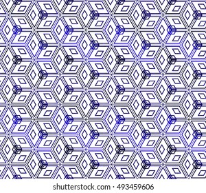 abstract seamless background with cube. geometry vector. blue gradient