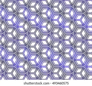 abstract seamless background with cube. geometry vector. blue gradient