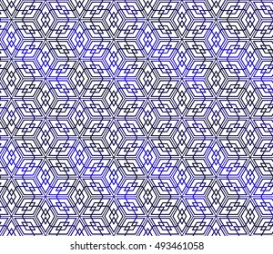 abstract seamless background with cube. geometry vector. blue gradient