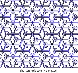 abstract seamless background with cube. geometry vector. blue gradient