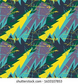 Abstract seamless background with curved geometry pattern, grunge spots.