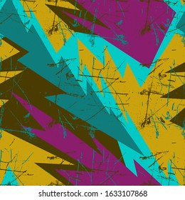 Abstract seamless background with curved geometry pattern, grunge spots.