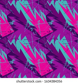 Abstract seamless background with curved geometry pattern, grunge spots.