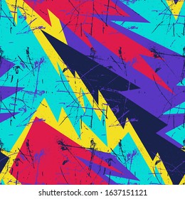 Abstract seamless background with curved geometry pattern, grunge spots.