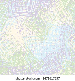 Abstract seamless background of curved lines handmade. Pattern for fabric design, Wallpaper. Grunge color vector pattern. A beautiful backdrop of the chaotic strokes of paint