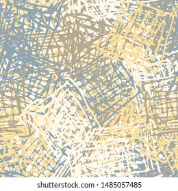 Abstract seamless background of curved lines handmade. Pattern for fabric design, Wallpaper. Grunge color vector pattern. A beautiful backdrop of the chaotic strokes of paint