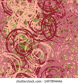 Abstract seamless background of curved lines handmade. Pattern for fabric design, Wallpaper. Grunge color vector pattern. A beautiful backdrop of the chaotic strokes of paint