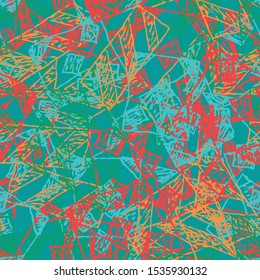 Abstract seamless background of curved lines handmade. Pattern for fabric design, Wallpaper. Grunge color vector pattern. A beautiful backdrop of the chaotic strokes of paint