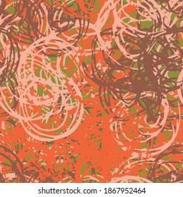 Abstract seamless background of curved lines handmade. Pattern for fabric design, Wallpaper. Grunge color vector pattern. A beautiful backdrop of the chaotic strokes of paint