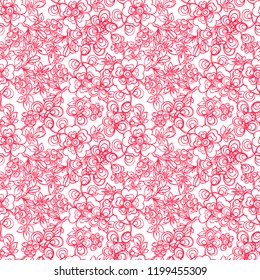 abstract seamless background of cute flowers and leaves