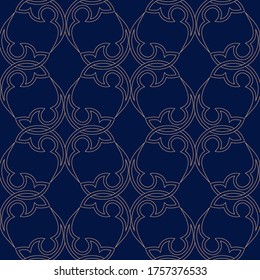 Resumen de fondo transparente. Fondo azul oscuro con patrón dorado. Ilustración del vector