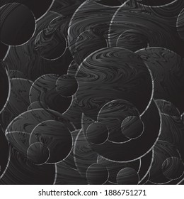 Abstract seamless background. Dark spheres with a gradient and a luminous haloColored spheres with a gradient and a luminous halo. Vector illustration