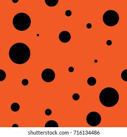 Abstract seamless background design texture with circle round lady-bird elements. Creative vector endless pattern with small shapes ladybug circles. Simple soft geometrical tile image for textile.
