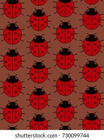 Abstract seamless background design texture with circle round lady-bird elements. Creative vector endless pattern with small shapes ladybug circles.
