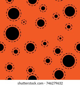 Abstract seamless background design texture with circle round lady-bird elements. Creative vector endless pattern with small shapes ladybug circles.