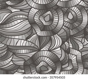 Abstract seamless background with doodling hand drawn elements, vector illustration.