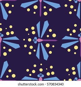 abstract seamless background with dragonfly