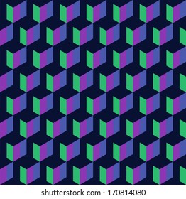 abstract seamless background with the effect of volume. dark background. blue background. bright elements. graphic pattern