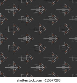 Abstract seamless background with elements in cybernetic style. Virtual world. The flow of digital data. Specifying the direction.