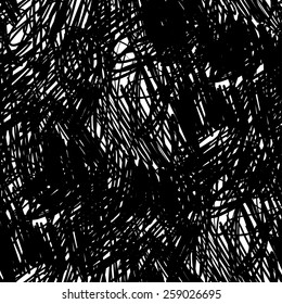 abstract seamless background and endless pattern of strokes, lines, doodle - vector illustration