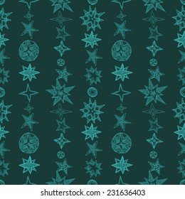 abstract seamless background, fantasy hand drawn stars