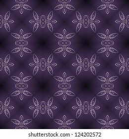Abstract seamless background. Filigree vector design in dark colors with a gradient.