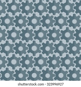 Abstract seamless background with flat cogwheel