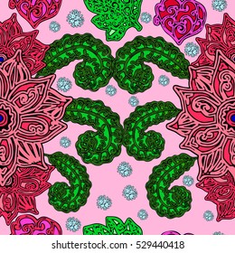 Abstract seamless background with floral pattern