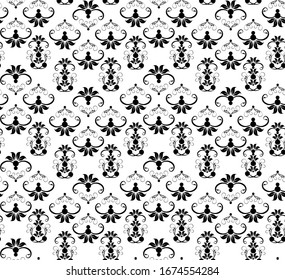 Abstract seamless background with flowers. Vector vintage floral background. Abstract artwork.
