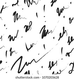 Abstract seamless background with free hand writing. Seamless scribble pattern. Vector Illustration