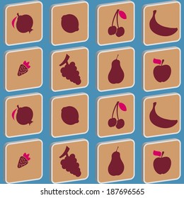 abstract seamless background with fruits