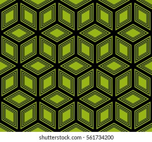 abstract seamless background with geometric pattern. geometry vector. green, black color.