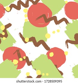 Abstract seamless background with geometrical figures hand-drawn texture brushes. vector illustration