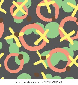 Abstract seamless background with geometrical figures hand-drawn texture brushes. vector illustration