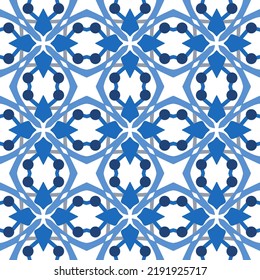 Abstract seamless background. Geometrical Pattern design in Aztec symbols, Ethnic Style. Blue embroidered, ideal for men shirt, male fashion, tote, bag, Wallpaper, backdrop.
