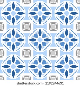 Abstract seamless background. Geometrical Pattern design in Aztec symbols, Ethnic Style. Blue embroidered, ideal for men shirt, male fashion, tote, bag, Wallpaper, backdrop.