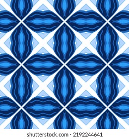 Abstract seamless background. Geometrical Pattern design in Aztec symbols, Ethnic Style. Blue embroidered, ideal for men shirt, male fashion, tote, bag, Wallpaper, backdrop.