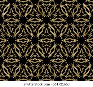 abstract seamless background with geometry shape. vector. modern ornament. for interior design, wallpaper, textile, decor, fabric. black, gold color