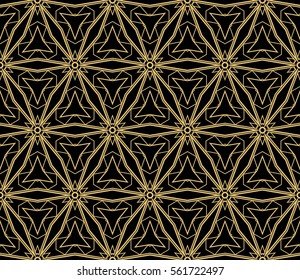 abstract seamless background with geometry shape. vector. modern ornament. for interior design, wallpaper, textile, decor, fabric. black, gold color