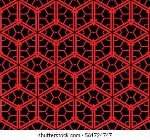 abstract seamless background with geometry shape. vector. modern ornament. for interior design, wallpaper, textile, decor, fabric. red, black color