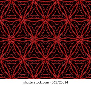 abstract seamless background with geometry shape. vector. modern ornament. for interior design, wallpaper, textile, decor, fabric. red, black color