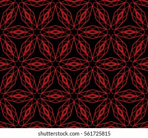abstract seamless background with geometry shape. vector. modern ornament. for interior design, wallpaper, textile, decor, fabric. red, black color