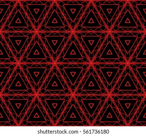 abstract seamless background with geometry shape. vector. modern ornament. for interior design, wallpaper, textile, decor, fabric. red, black color