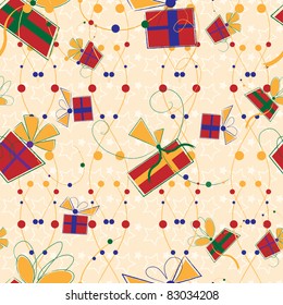 Abstract seamless background with gifts