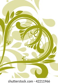 abstract seamless background with green floral