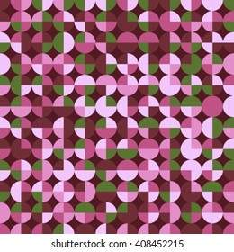Abstract seamless background with green pink and purple circles.