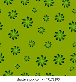 Abstract seamless background with green spirals. Asian texture. Vector illustration